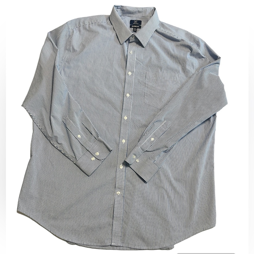 George men’s long sleeve Classic Fit striped Dress shirt 2XL (50-52)